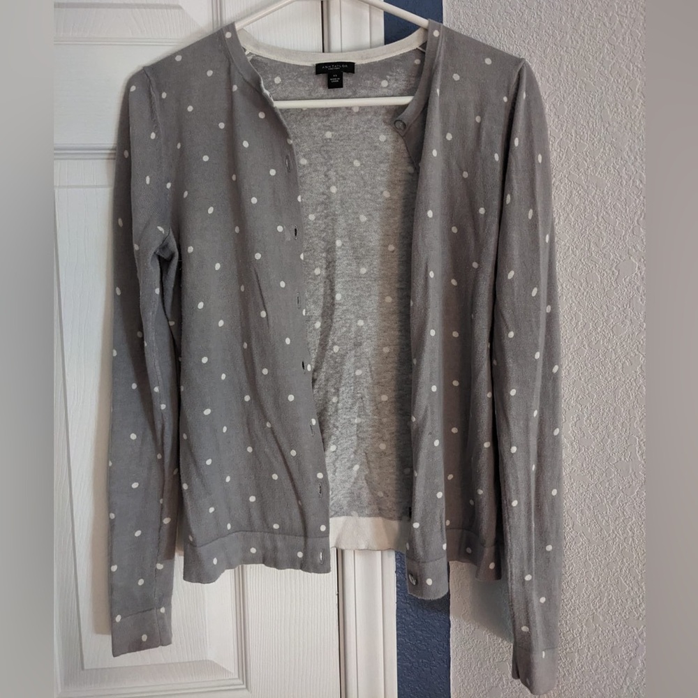 Anne Taylor Polka Dot Sweater cardigan